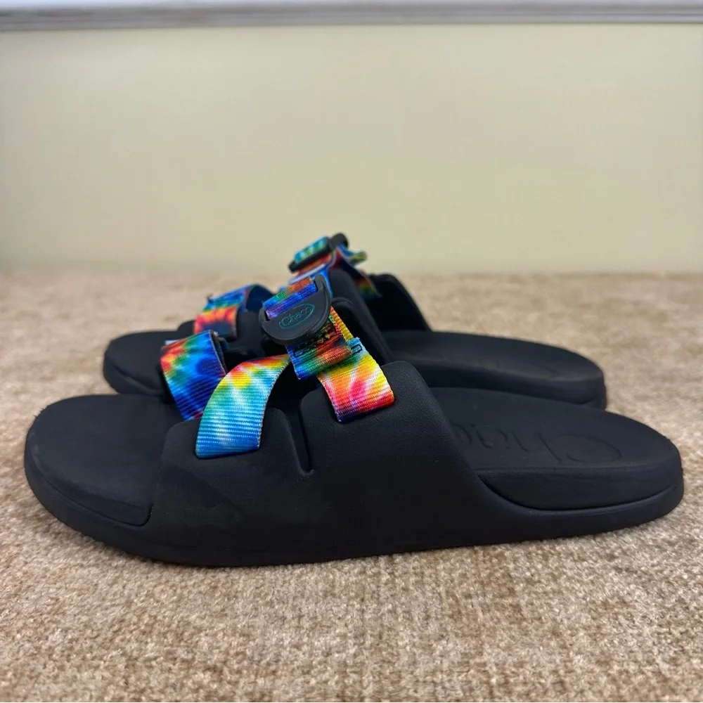Chaco Kid's Chillos Strappy Black/Tie-Dye Slide/Sandals Size K5